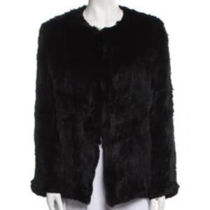 Amazing! The Cashmere Project black 100% rabbit fur cardigan jacket med 🔥